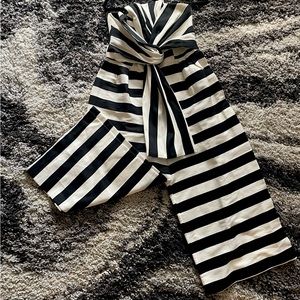 ASOS Jumpsuit in Structured Stripe with Knot and Drape Detail US 10